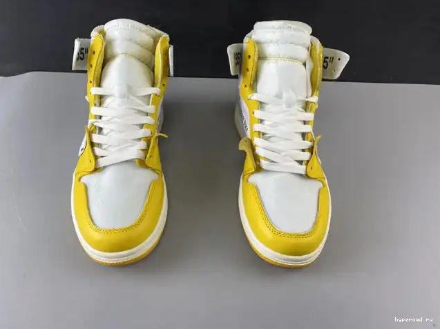 Jordan Dark Air Yellow-Cone NRG Off-White 1 AQ0818-149 Powder x White 0426
